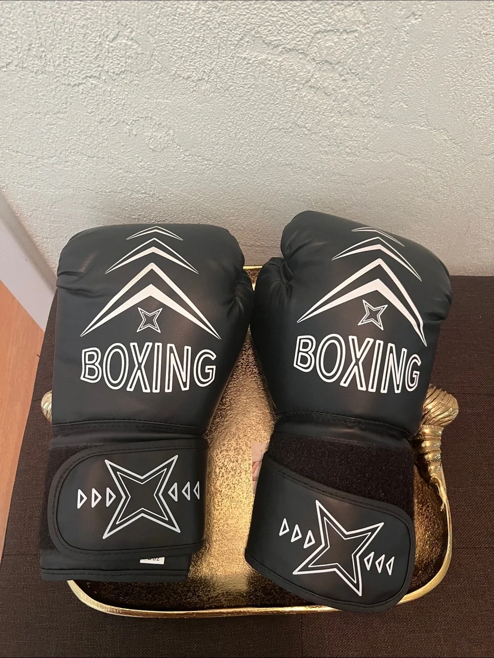 #1332**Black Boxing Gloves with White Graphics - Picture 1 of 15